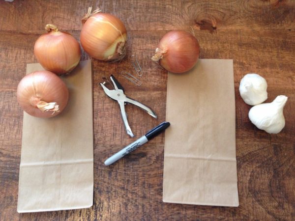  Storage of onions in paper bags