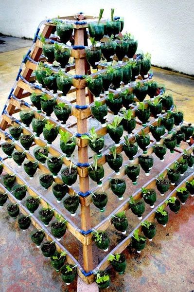  Pyramide de bouteilles en plastique