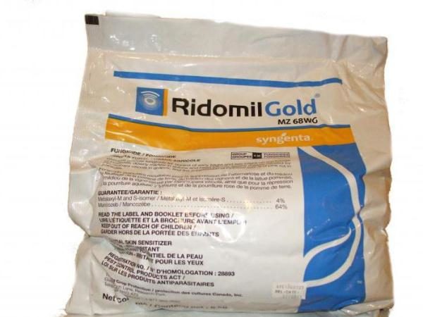  Ridomil Gold - kvalificerad fungicid för förebyggande och behandling av växter