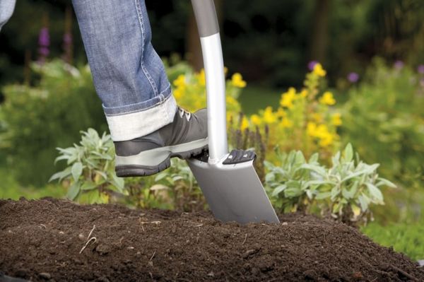  Cuando prepares el terreno, debes cavar hasta la profundidad de la bayoneta de pala.